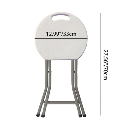 Modern Minimalist HDPE Metal Frame Round Dining Chair Backless Armless For Dining Room