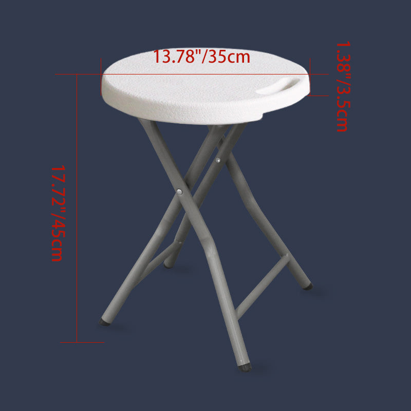Modern Minimalist HDPE Metal Frame Round Dining Chair Backless Armless For Dining Room