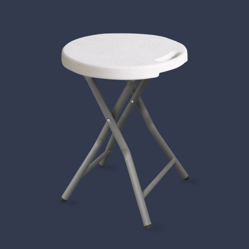 Modern Minimalist HDPE Metal Frame Round Dining Chair Backless Armless For Dining Room