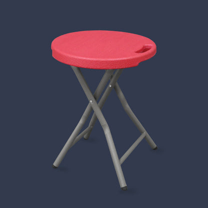 Modern Minimalist HDPE Metal Frame Round Dining Chair Backless Armless For Dining Room