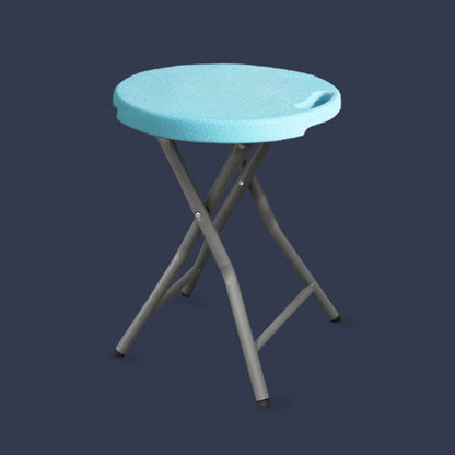 Modern Minimalist HDPE Metal Frame Round Dining Chair Backless Armless For Dining Room