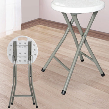 Modern Minimalist HDPE Metal Frame Round Dining Chair Backless Armless For Dining Room