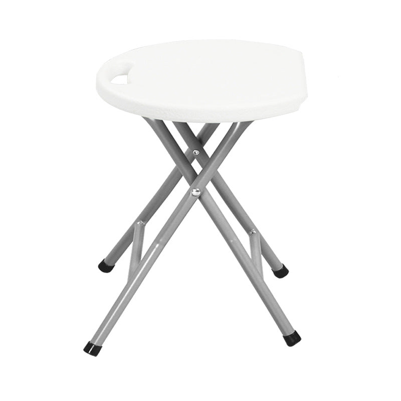Modern Minimalist HDPE Metal Frame Round Dining Chair Backless Armless For Dining Room