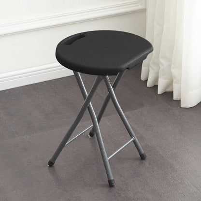 Modern Minimalist HDPE Metal Frame Round Dining Chair Backless Armless For Dining Room
