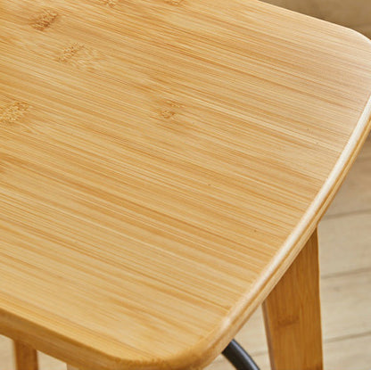 Modern Minimalist Nan Bamboo Square Bar Stool Backrest Armless Footrest For Dining Room