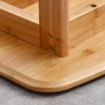 Modern Minimalist Nan Bamboo Square Bar Stool Backrest Armless Footrest For Dining Room