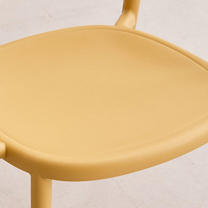 Modern Minimalist PP Plastic Round Curved Dining Chair Backrest Armrests For Dining Room