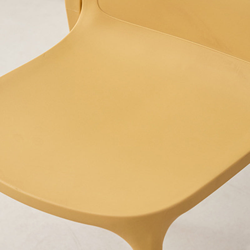 Modern Minimalist PP Plastic Rectangular Curve Dining Chair Backrest Armless For Dining Room