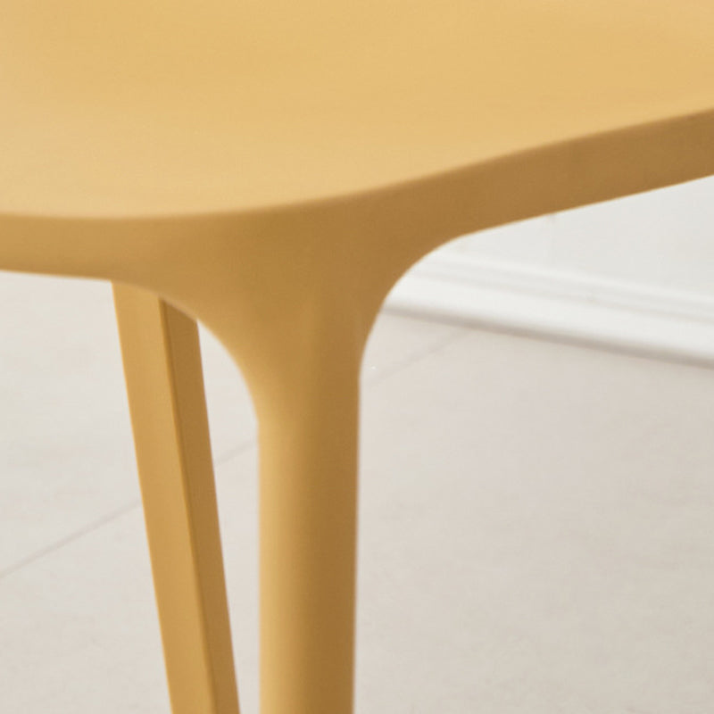 Modern Minimalist PP Plastic Rectangular Curve Dining Chair Backrest Armless For Dining Room