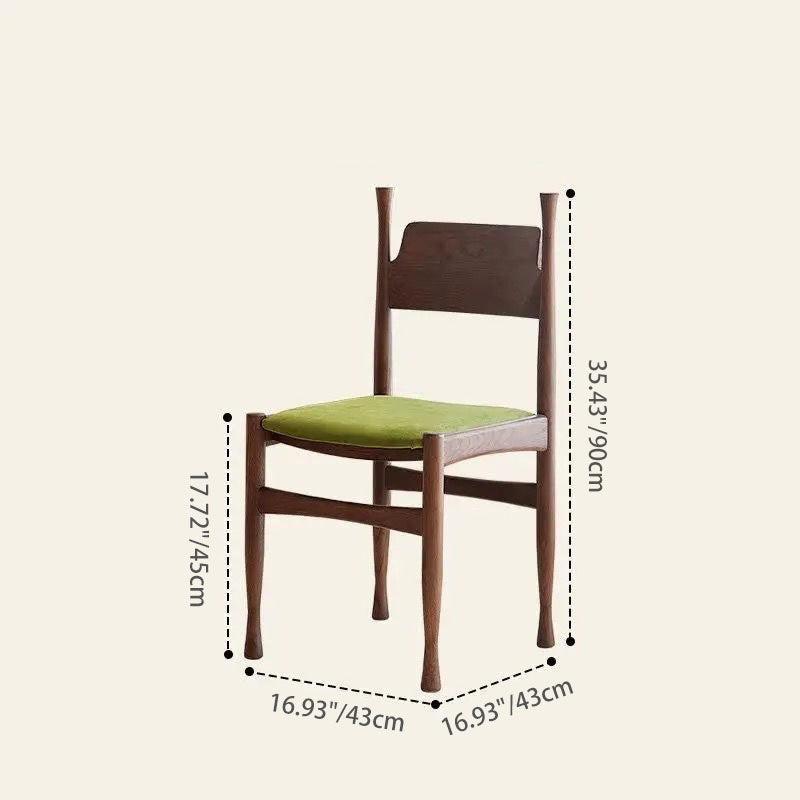 Modern Minimalist Velvet Sponge Rubberwood Solid Wood Multi-layer Board Curve Dining Chair Backrest Armless For Dining Room