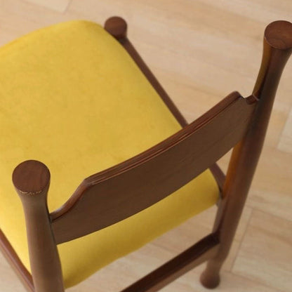 Modern Minimalist Velvet Sponge Rubberwood Solid Wood Multi-layer Board Curve Dining Chair Backrest Armless For Dining Room