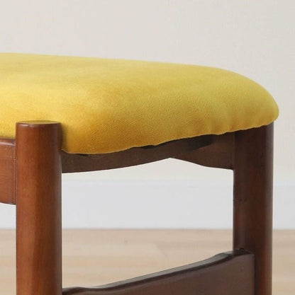 Modern Minimalist Velvet Sponge Rubberwood Solid Wood Multi-layer Board Curve Dining Chair Backrest Armless For Dining Room