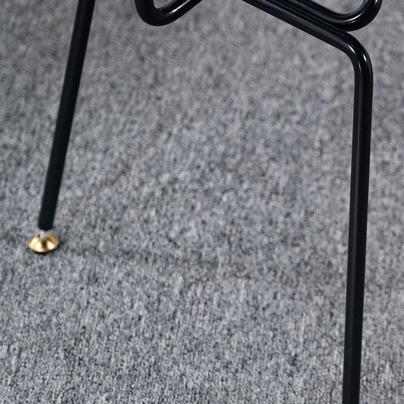 Contemporary Industrial Iron Wood Leather Ants Dining Chair Backrest Armless For Dining Room