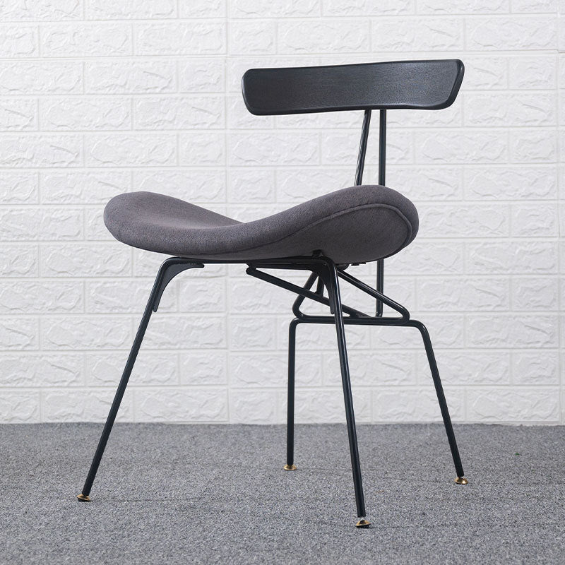 Contemporary Industrial Iron Wood Leather Ants Dining Chair Backrest Armless For Dining Room
