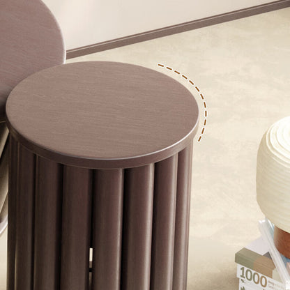 Traditional Chinese Rubber Wood Round Low Stool Backless Stackable For Dining Room