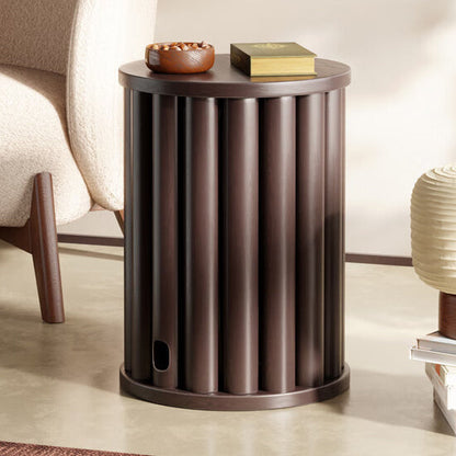 Traditional Chinese Rubber Wood Round Low Stool Backless Stackable For Dining Room