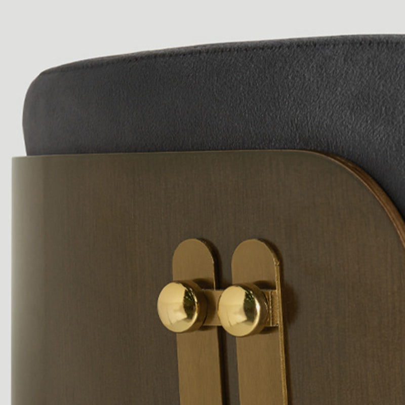 Contemporary Scandinavian Flannel Ash Wood Stainless Steel Sponge Elliptical Wrapped Dining Chair Backrest For Dining Room