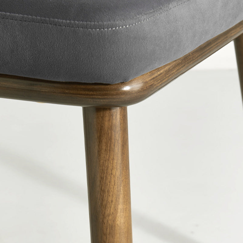 Contemporary Scandinavian Flannel Ash Wood Stainless Steel Sponge Elliptical Wrapped Dining Chair Backrest For Dining Room