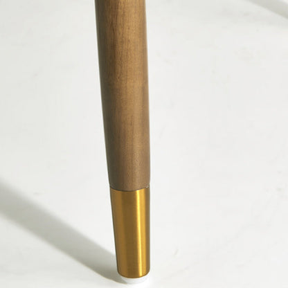 Contemporary Scandinavian Flannel Ash Wood Stainless Steel Sponge Elliptical Wrapped Dining Chair Backrest For Dining Room