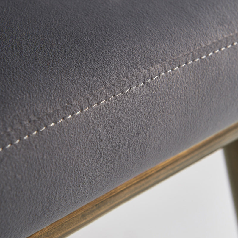 Contemporary Scandinavian Flannel Ash Wood Stainless Steel Sponge Elliptical Wrapped Dining Chair Backrest For Dining Room