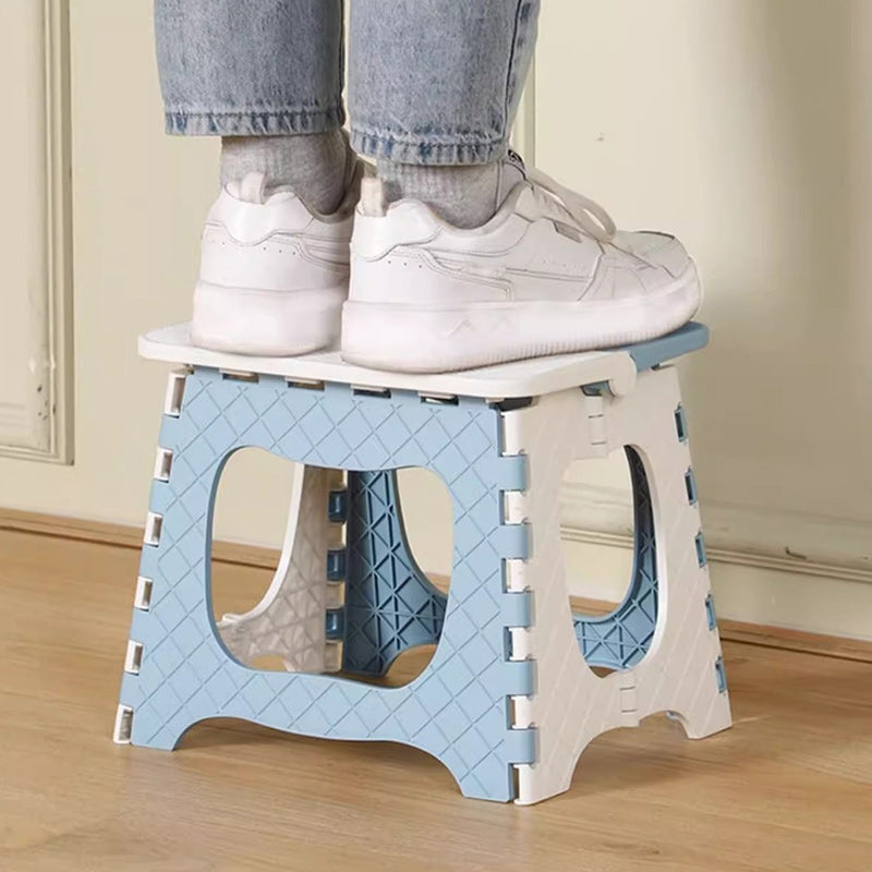 Contemporary Nordic Kids Foldable Portable Polypropylene Rectangular Diamond Check Pattern Low Stool Backless For Living Room