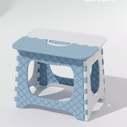 Contemporary Nordic Kids Foldable Portable Polypropylene Rectangular Diamond Check Pattern Low Stool Backless For Living Room