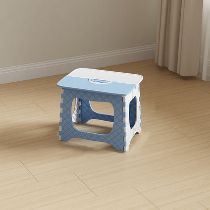 Contemporary Nordic Kids Foldable Portable Polypropylene Rectangular Diamond Check Pattern Low Stool Backless For Living Room