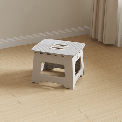 Contemporary Nordic Kids Foldable Portable Polypropylene Rectangular Diamond Check Pattern Low Stool Backless For Living Room