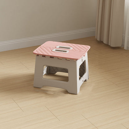 Contemporary Nordic Kids Foldable Portable Polypropylene Rectangular Diamond Check Pattern Low Stool Backless For Living Room