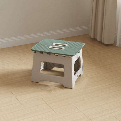 Contemporary Nordic Kids Foldable Portable Polypropylene Rectangular Diamond Check Pattern Low Stool Backless For Living Room