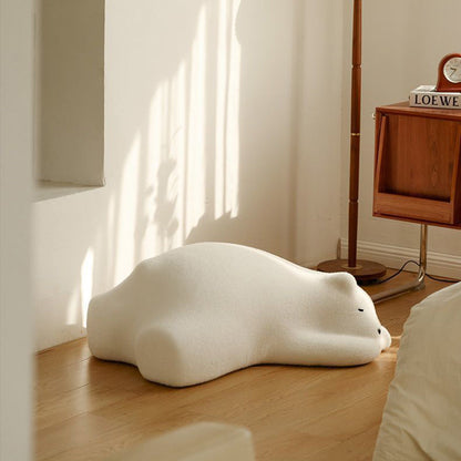Contemporary Creative Kids Lying Polar Bear Velvet Wood Cotton Lazy Sofa Backrest For Bedroom