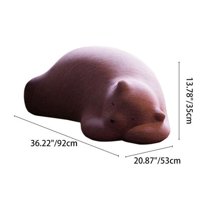 Contemporary Creative Kids Lying Polar Bear Velvet Wood Cotton Lazy Sofa Backrest For Bedroom