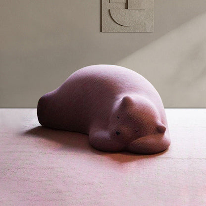 Contemporary Creative Kids Lying Polar Bear Velvet Wood Cotton Lazy Sofa Backrest For Bedroom