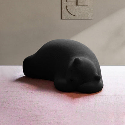 Contemporary Creative Kids Lying Polar Bear Velvet Wood Cotton Lazy Sofa Backrest For Bedroom