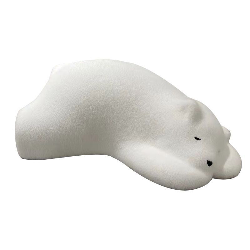 Contemporary Creative Kids Lying Polar Bear Velvet Wood Cotton Lazy Sofa Backrest For Bedroom