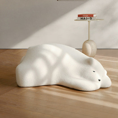 Contemporary Creative Kids Lying Polar Bear Velvet Wood Cotton Lazy Sofa Backrest For Bedroom