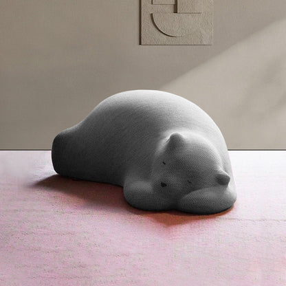 Contemporary Creative Kids Lying Polar Bear Velvet Wood Cotton Lazy Sofa Backrest For Bedroom