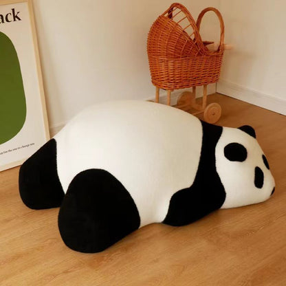 Contemporary Nordic Kids Lying Panda Velvet Sponge Sofa Backrest For Bedroom