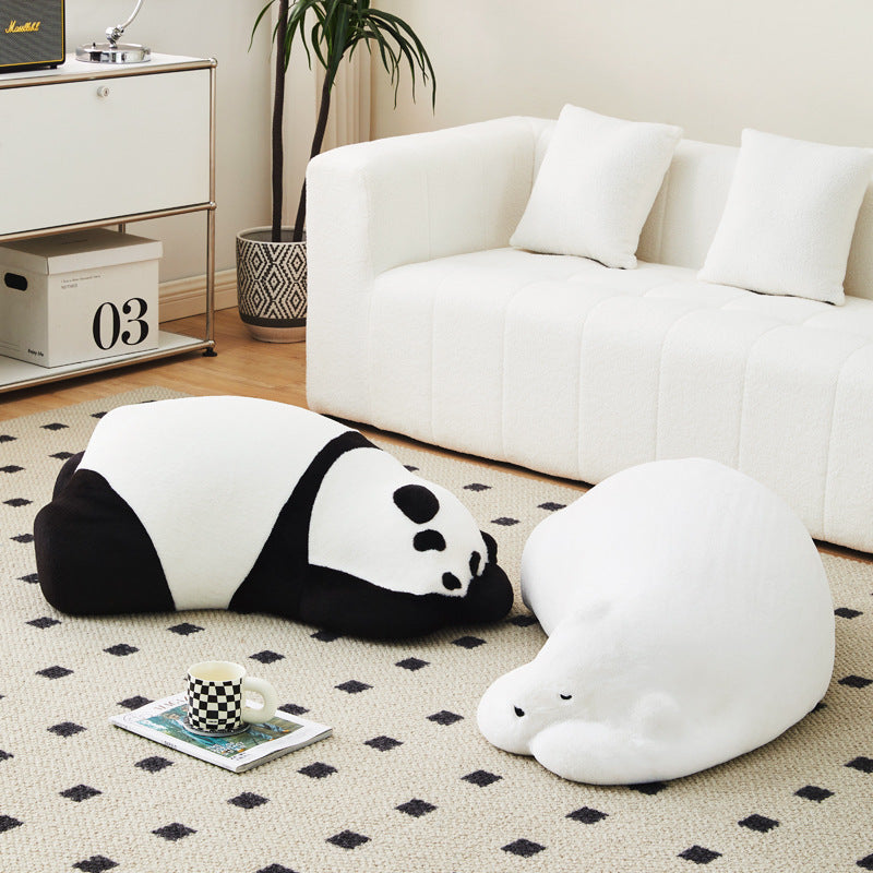 Contemporary Nordic Kids Lying Panda Velvet Sponge Sofa Backrest For Bedroom