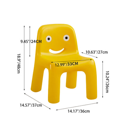 Contemporary Scandinavian Kids Smile Square PE Low Chair Backrest Armless For Living Room