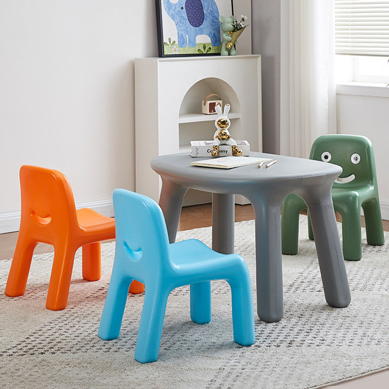 Contemporary Scandinavian Kids Smile Square PE Low Chair Backrest Armless For Living Room