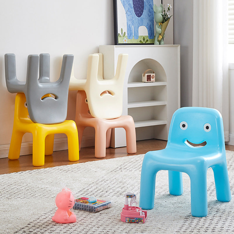 Contemporary Scandinavian Kids Smile Square PE Low Chair Backrest Armless For Living Room