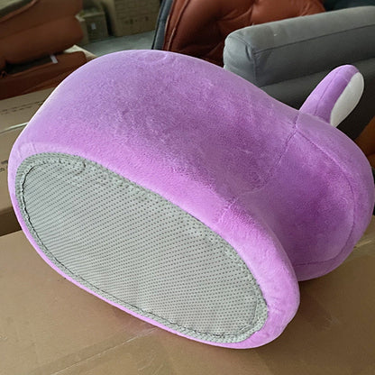 Contemporary Creative Kids Wood Velvet Cotton Rabbit Low Stool Backless For Entryway