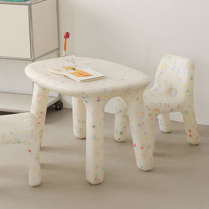 Contemporary Scandinavian Kids Square Starry Sky PE Low Chair Backrest Armless For Study