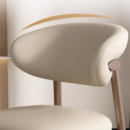 Contemporary Scandinavian Iron PU Leather Sponge Square Dining Chair Backrest Armless For Dining Room