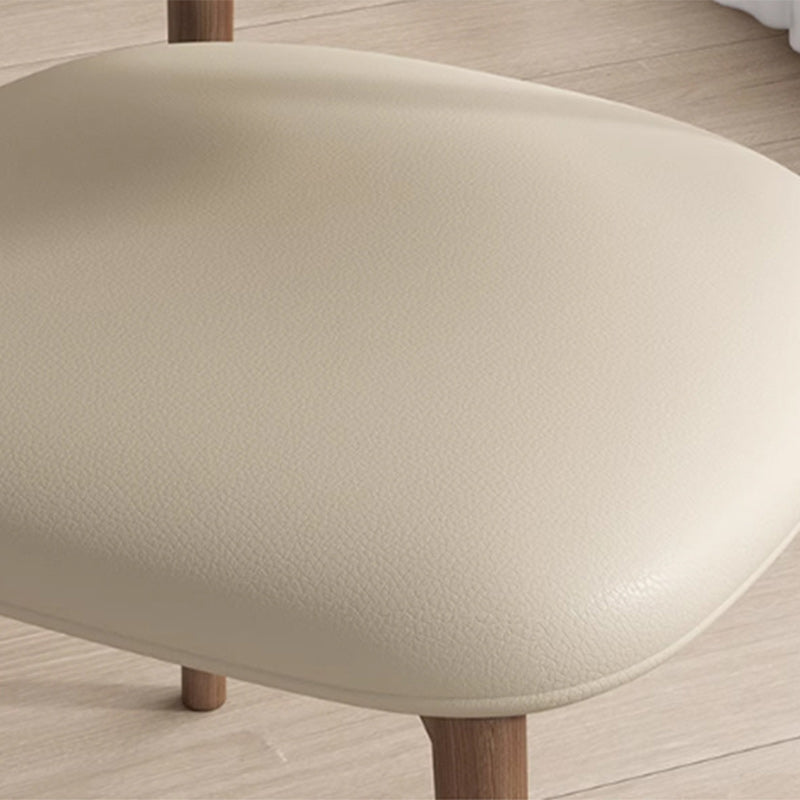 Contemporary Scandinavian Iron PU Leather Sponge Square Dining Chair Backrest Armless For Dining Room