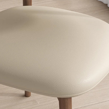 Contemporary Scandinavian Iron PU Leather Sponge Square Dining Chair Backrest Armless For Dining Room