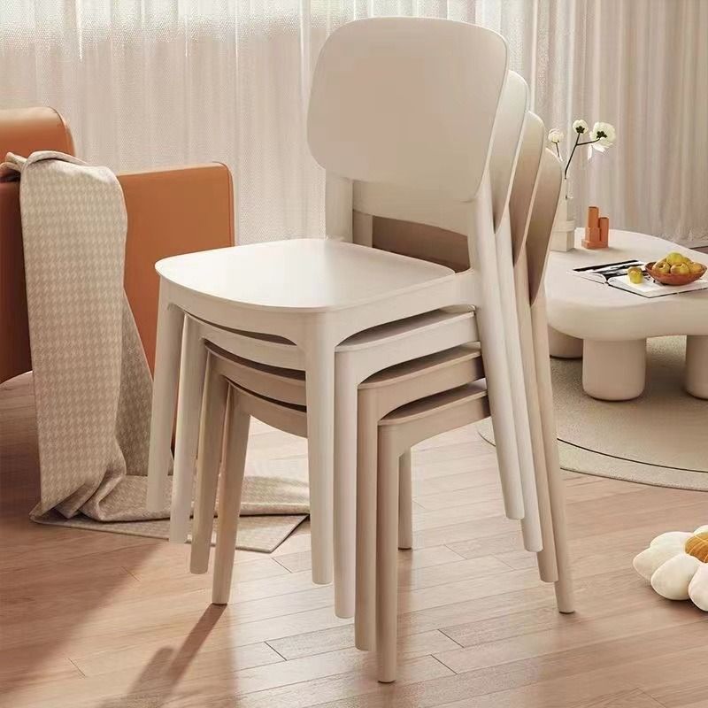 Contemporary Scandinavian PP Square Dinning Chair Backrest Stackable For Dining Room