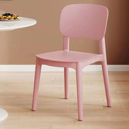 Contemporary Scandinavian PP Square Dinning Chair Backrest Stackable For Dining Room