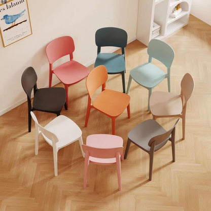 Contemporary Scandinavian PP Square Dinning Chair Backrest Stackable For Dining Room
